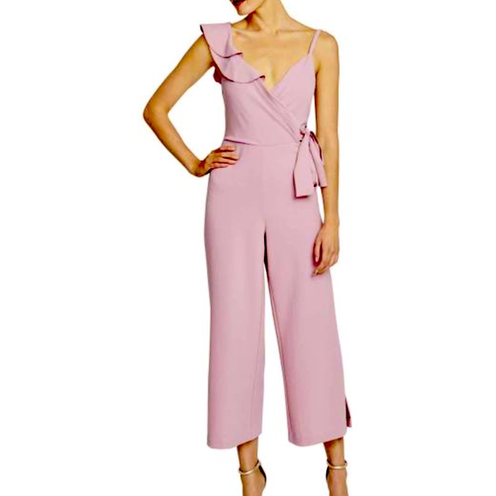 Rachel Roy Women pink reed wrap jumpsuit